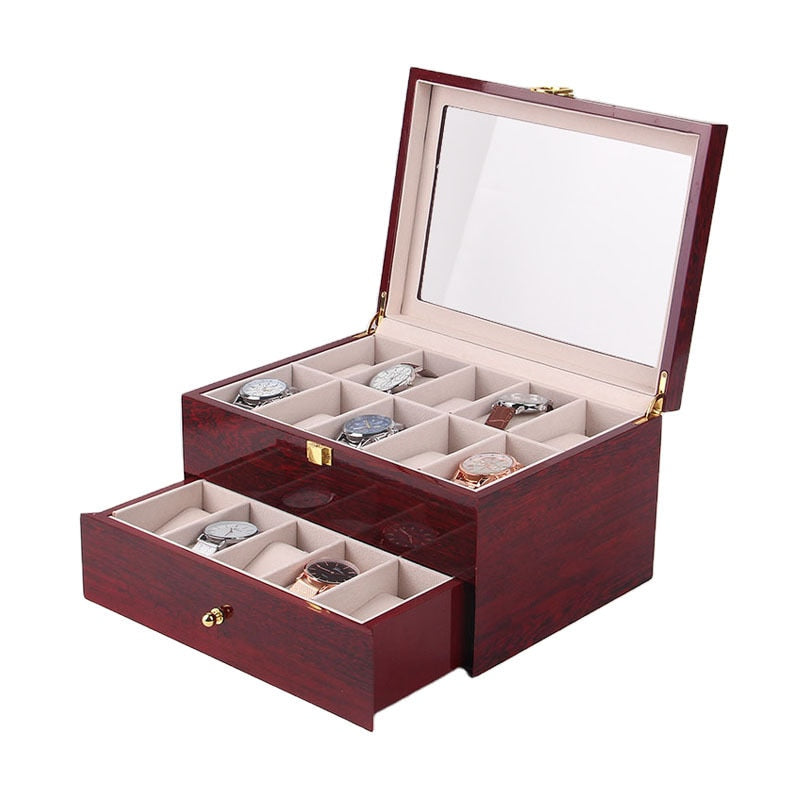 Wood Watch Box – 20 Watches, Bordeaux | Winderly