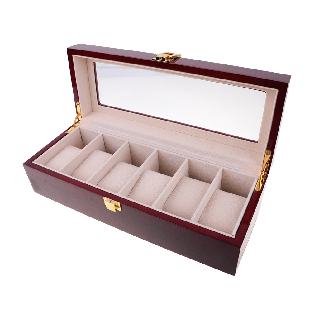 Wood Watch Box – 6 Watches, Red | Winderly