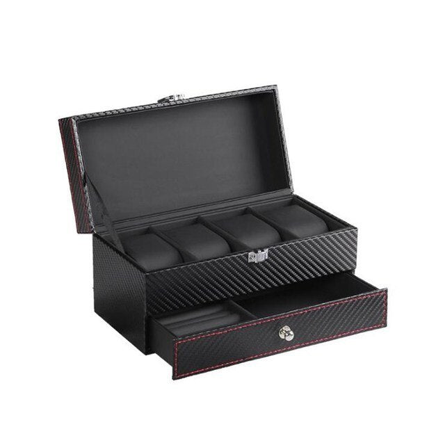 Carbon Fiber Watch Box – 4 Watches | Winderly