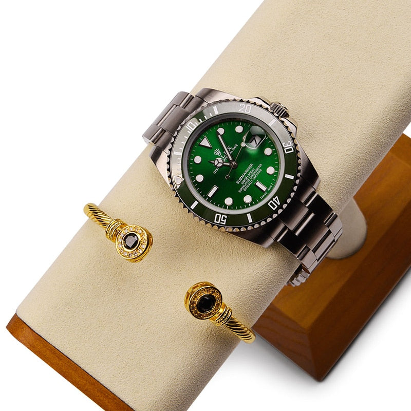 Wood & Microfiber Watch Stand | Winderly