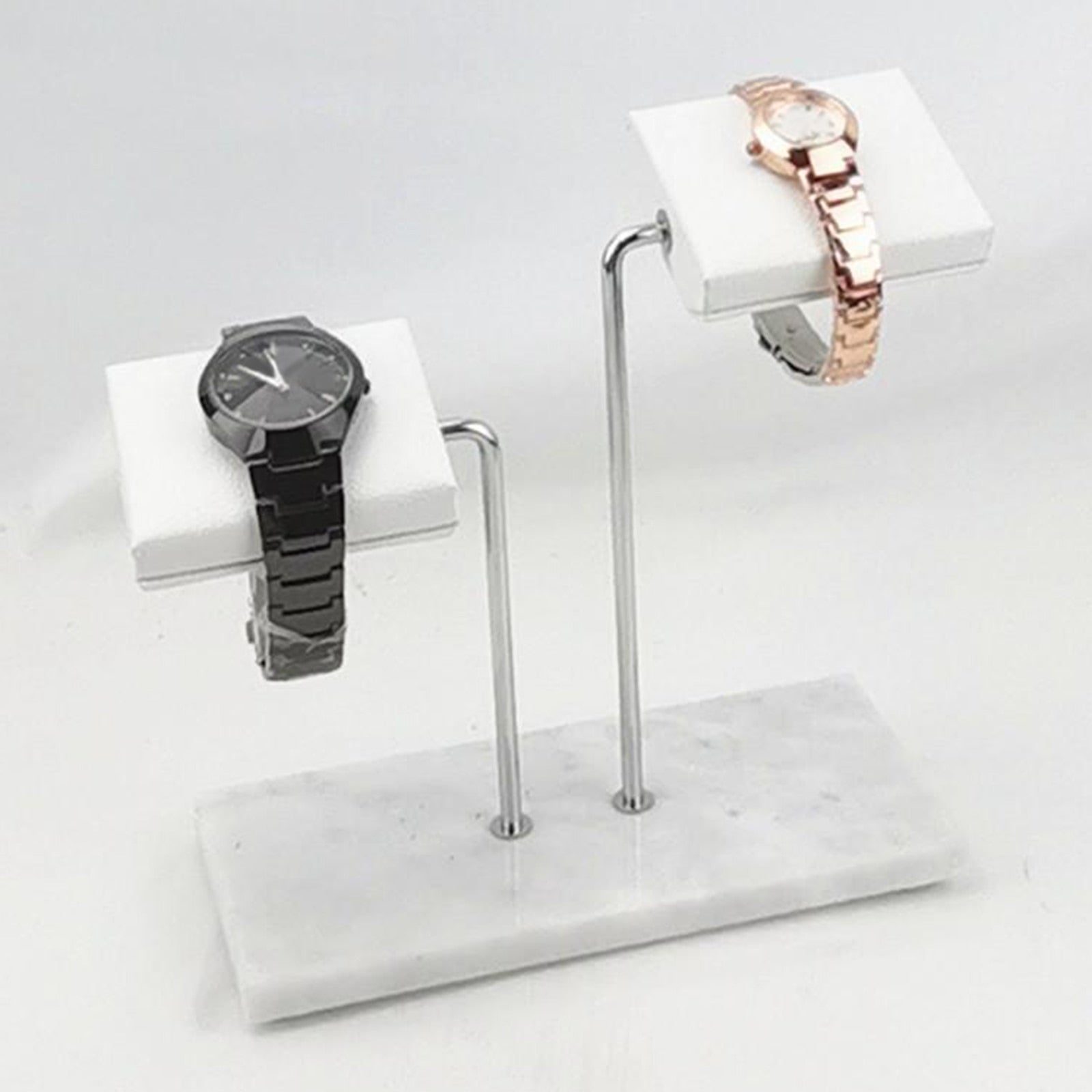 White Watch Stand – 2 Watches | Winderly