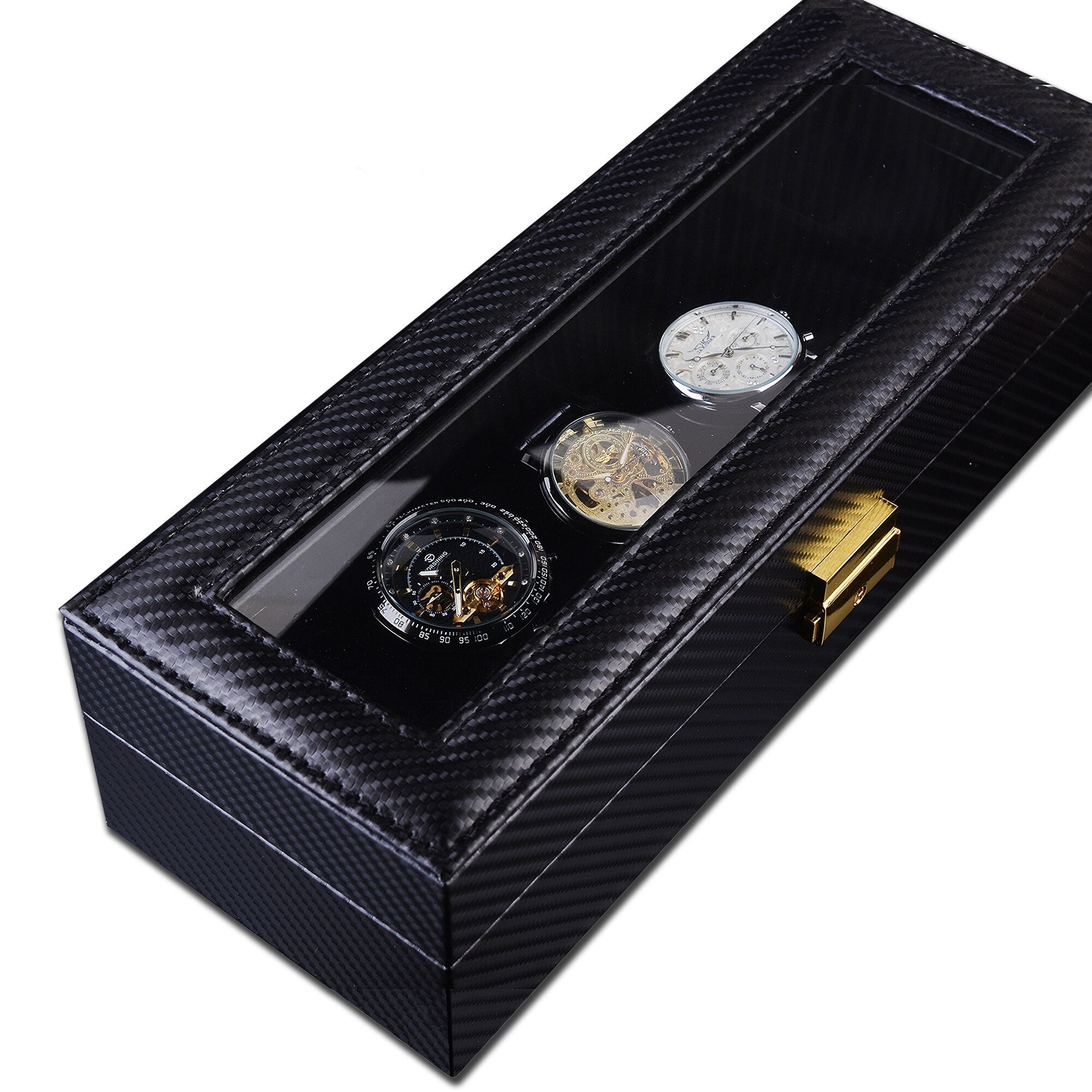 Carbon Fiber Watch Box – 6 Watches, Black | Winderly