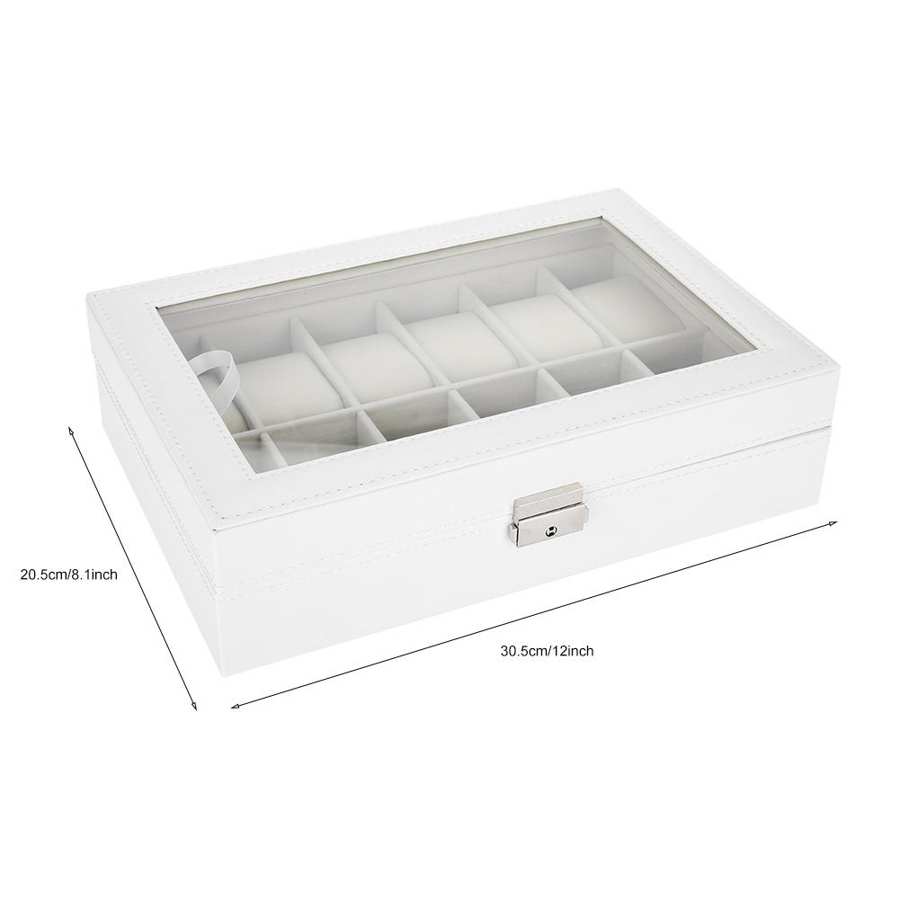 Vegan Leather Watch Box – 12 Watches, White | Winderly