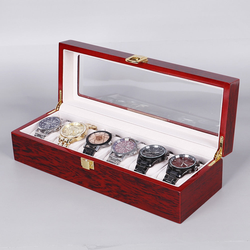 Wood Watch Box – 6 Watches, Red | Winderly