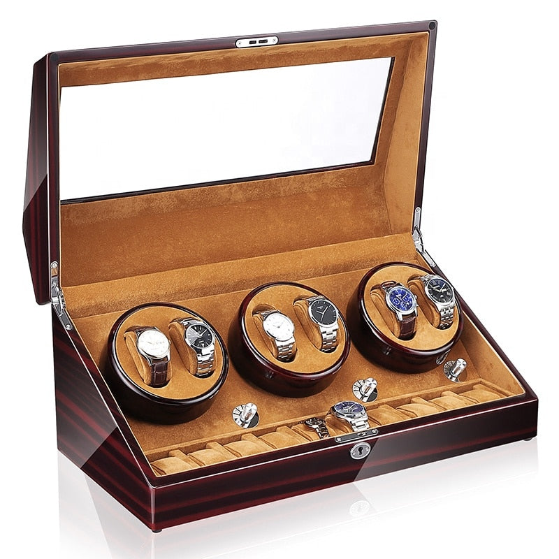 Wood Watch Winder Cabinet – 16 Watches, Brown | Winderly