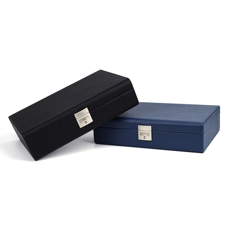 Dark Blue Watch Box – 4 Watches, Black | Winderly
