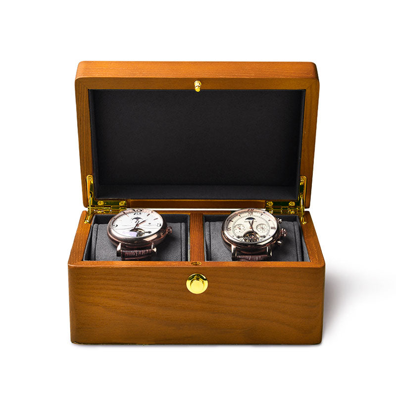 Solid Wood Watch Box – 2 Watches | Winderly