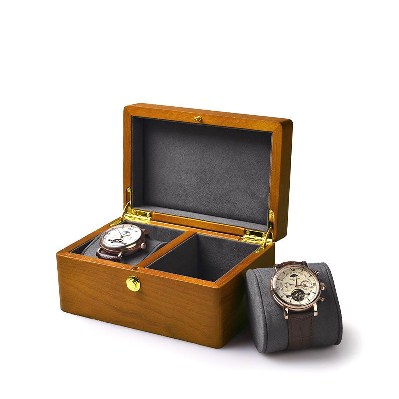 Solid Wood Watch Box – 2 Watches | Winderly