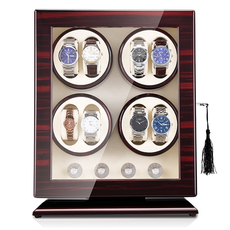 Lacquered Wood Watch Winder – 8 Watches, Cream | Winderly