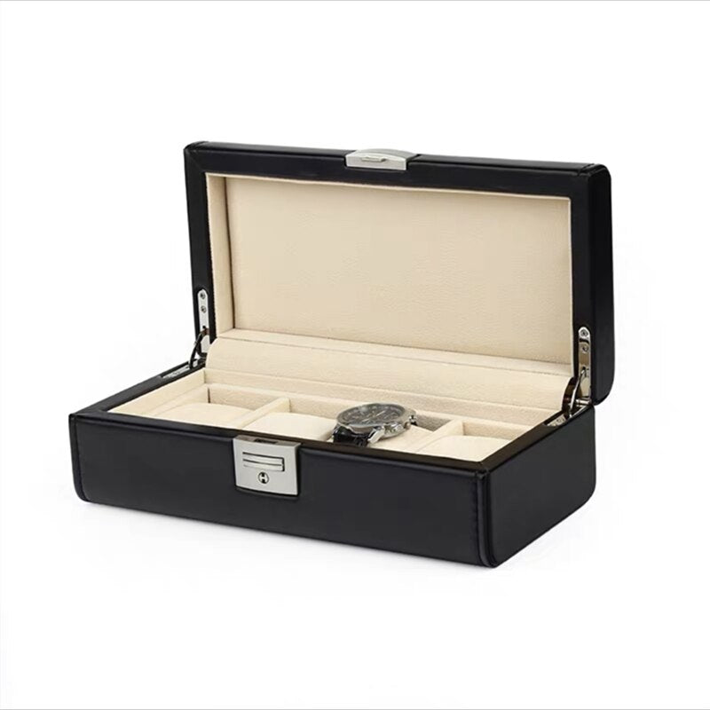 Dark Blue Watch Box – 4 Watches, Black | Winderly