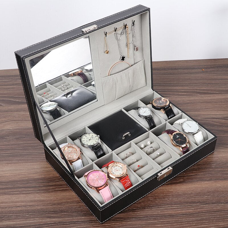 Vegan Leather Watch & Jewellery Box | Winderly