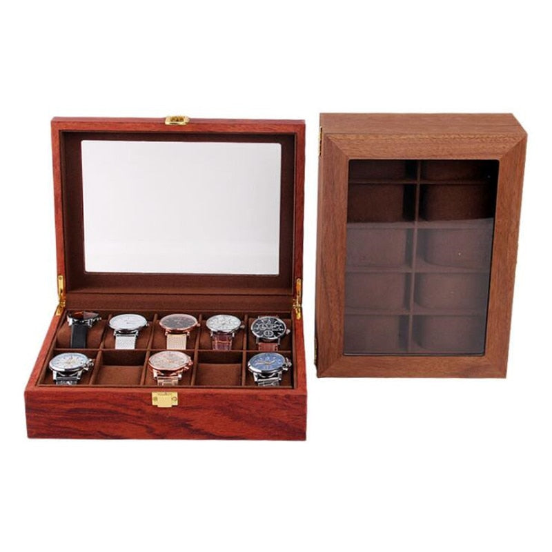Wood Watch Box – 10 Watches, Brown | Winderly