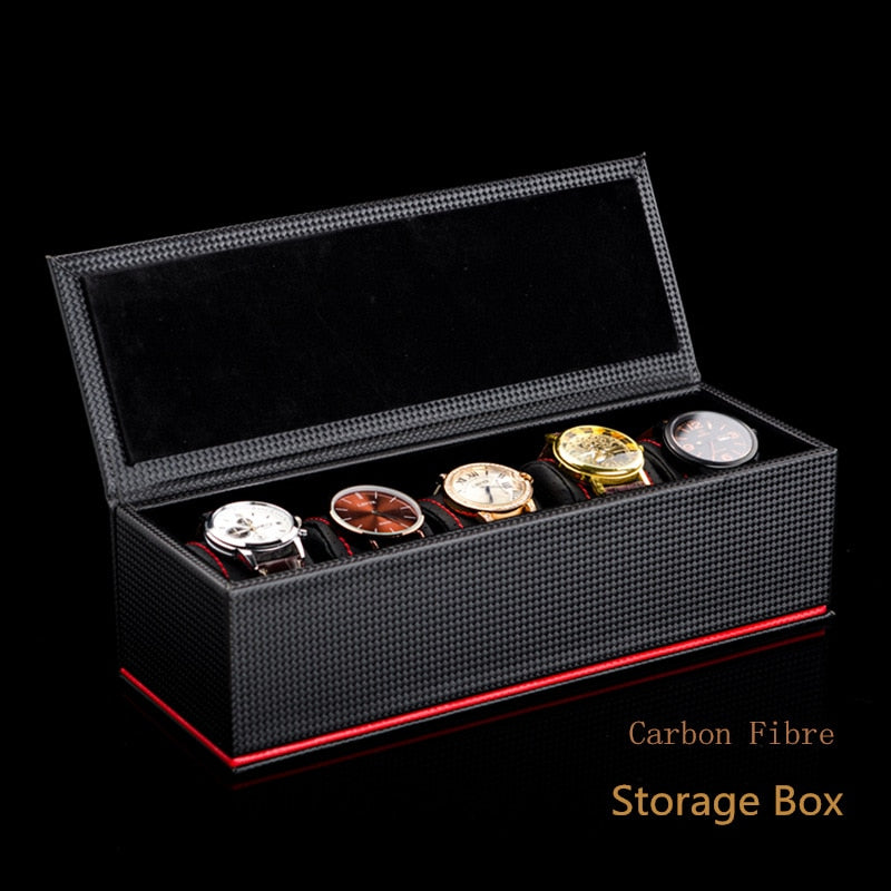Carbon Fiber Watch Box – 5 Watches | Winderly
