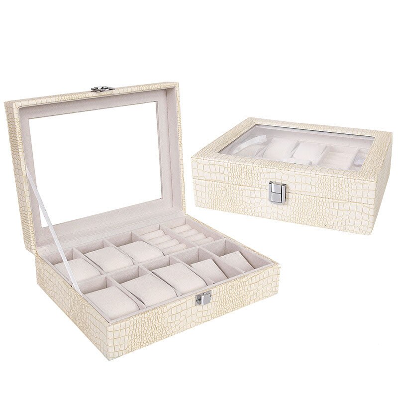 Crocodile-Embossed Leather Watch Box – 10 Watches | Winderly