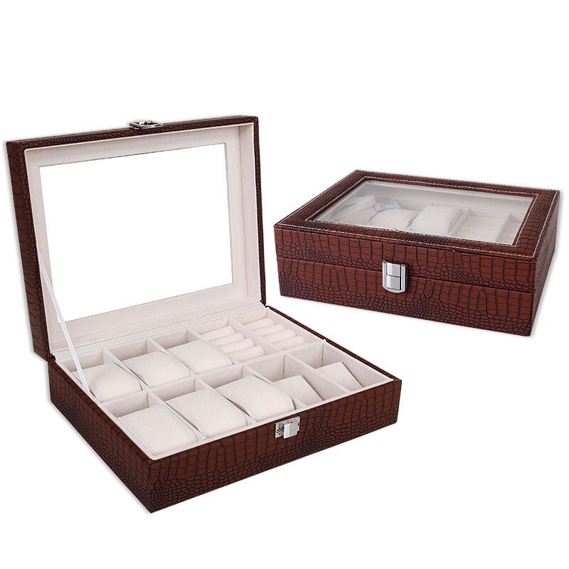 Crocodile-Embossed Leather Watch Box – 10 Watches | Winderly