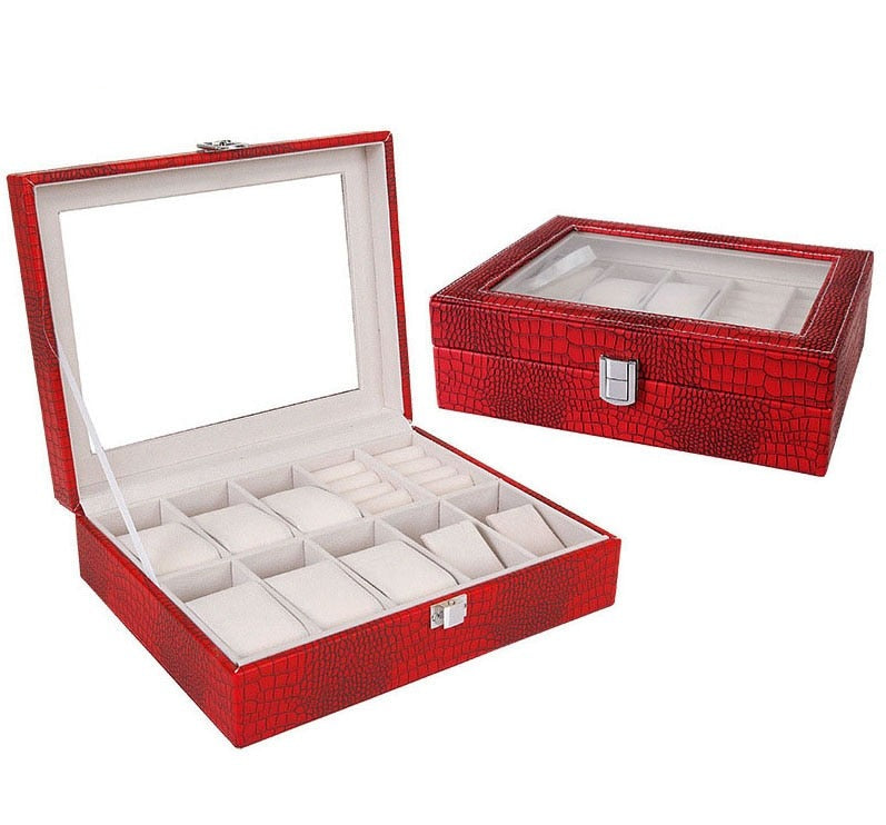 Crocodile-Embossed Leather Watch Box – 10 Watches | Winderly