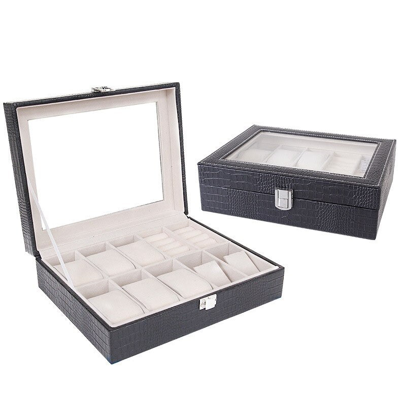 Crocodile-Embossed Leather Watch Box – 10 Watches | Winderly