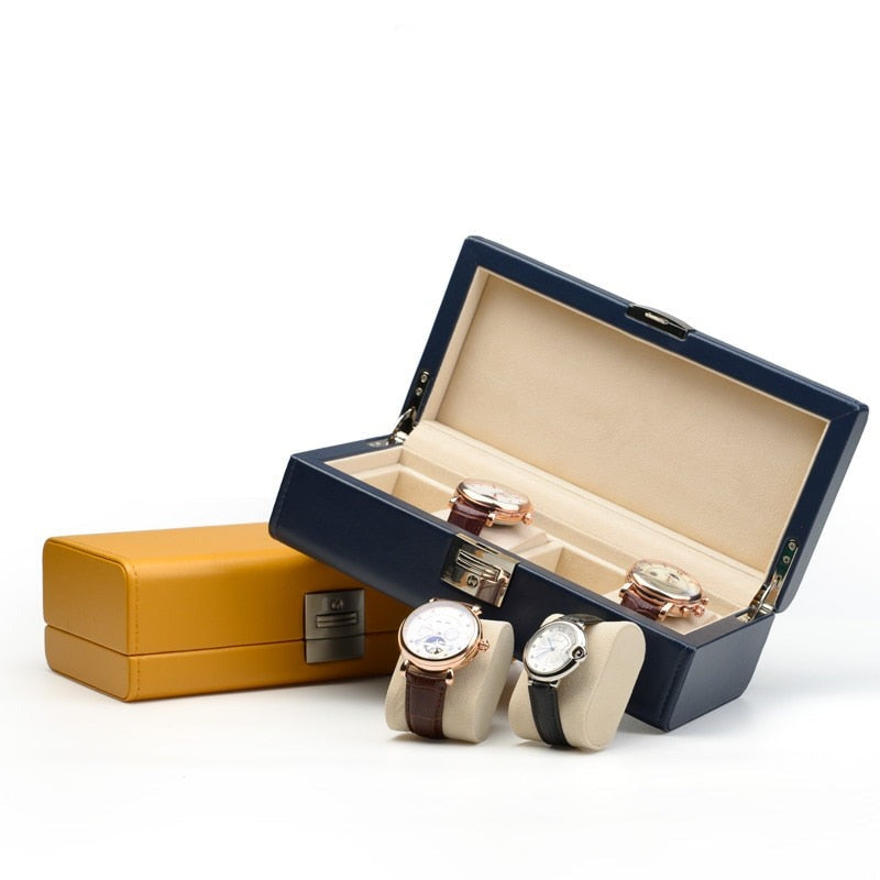 Yellow Watch Box – 4 Watches, Dark Blue | Winderly