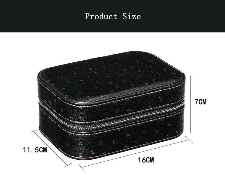 Ostrich-Embossed Leather Watch Box – 2 Watches | Winderly