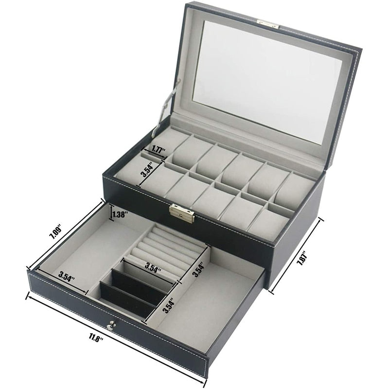 Modern Watch & Jewellery Box – 12 Watches | Winderly