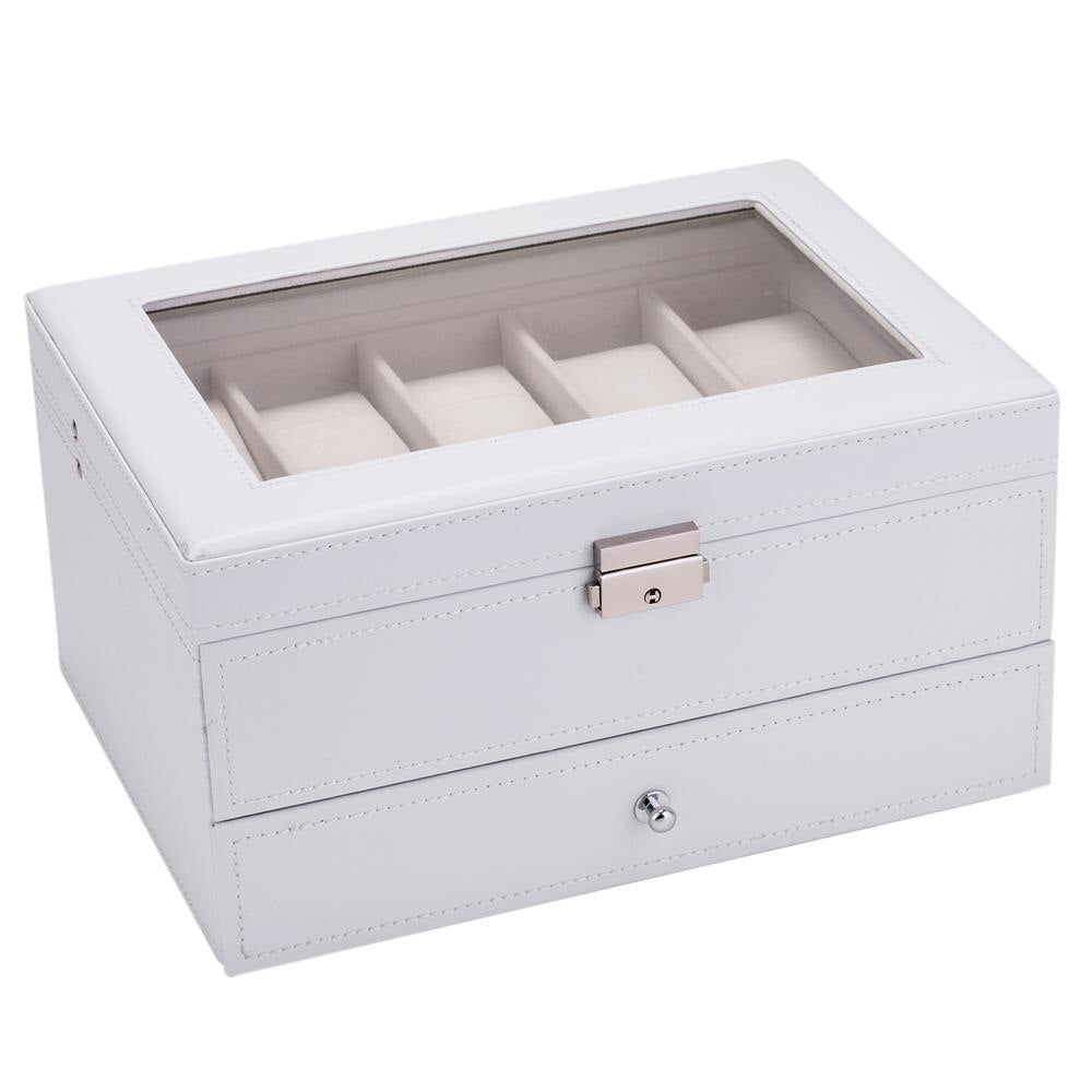 Vegan Leather Watch Box – 10 Watches, White | Winderly