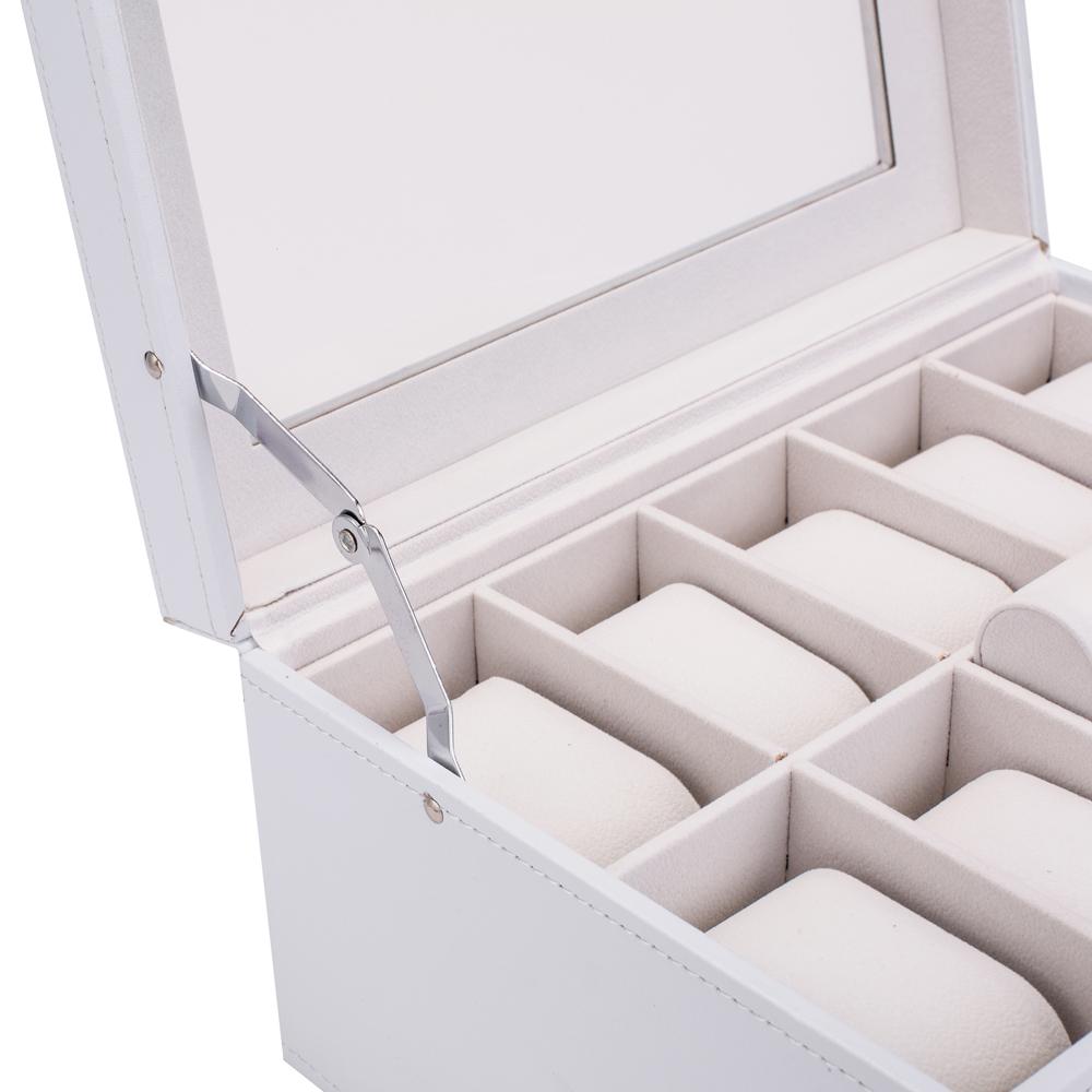 Vegan Leather Watch Box – 10 Watches, White | Winderly