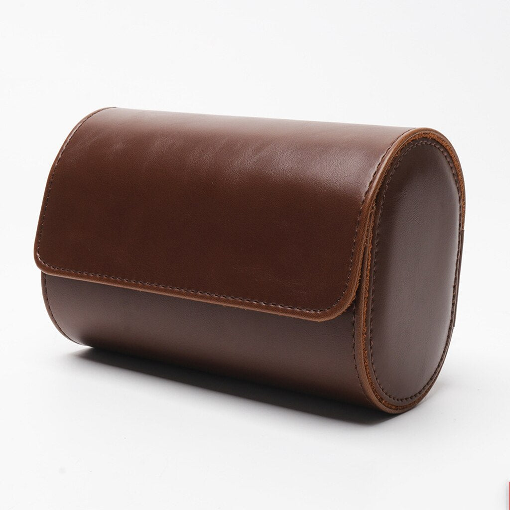 Brown Travel Case – 2 Watches, Black | Winderly