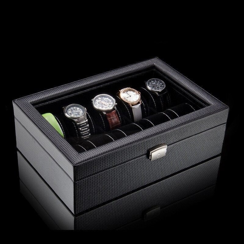 Carbon Fiber Watch Box – 10 Watches | Winderly