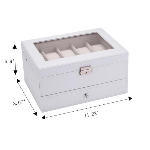 Vegan Leather Watch Box – 10 Watches, White | Winderly