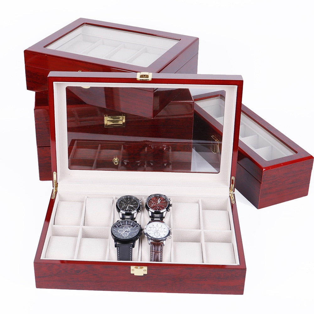 Wood Watch Box – 12 Watches, Red | Winderly