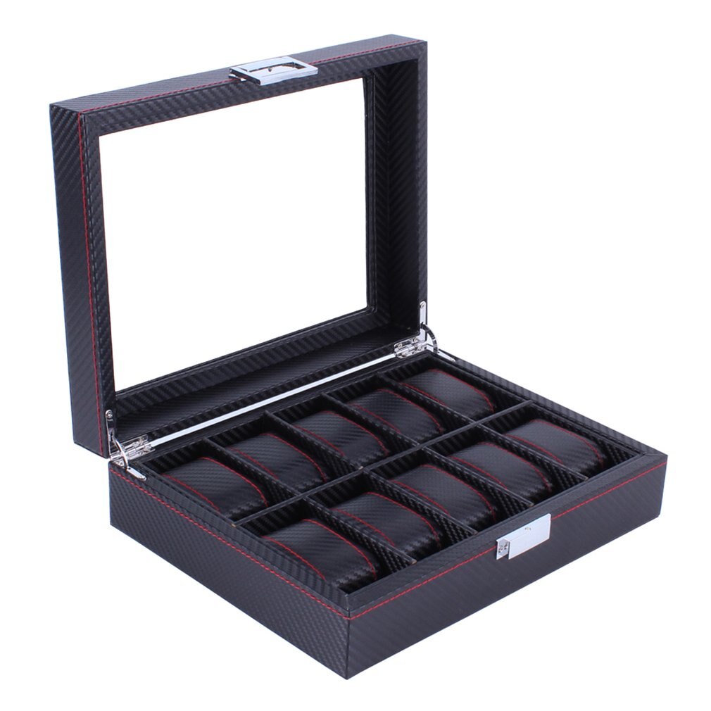 Carbon Fiber Watch Box – 10 Watches, Black | Winderly