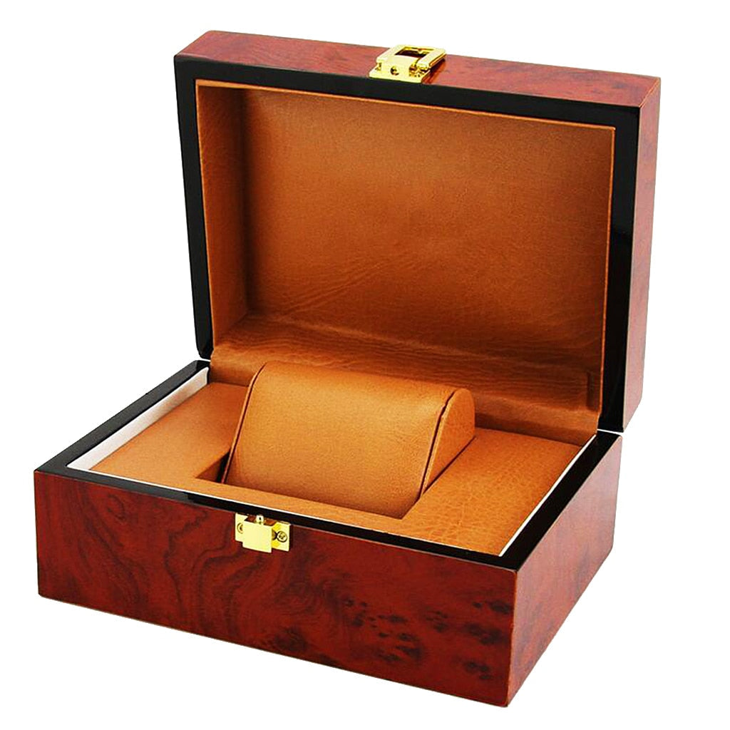 Wood Watch Box – 1 Watch, Red | Winderly