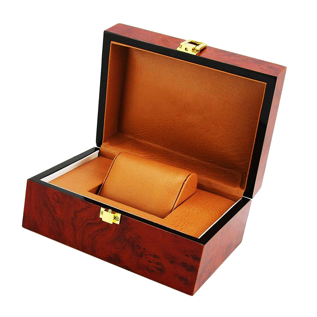 Wood Watch Box – 1 Watch, Red | Winderly