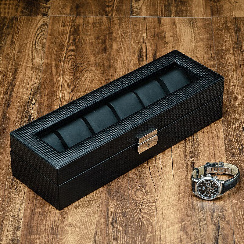 Carbon Fiber Watch Box – 6 Watches | Winderly