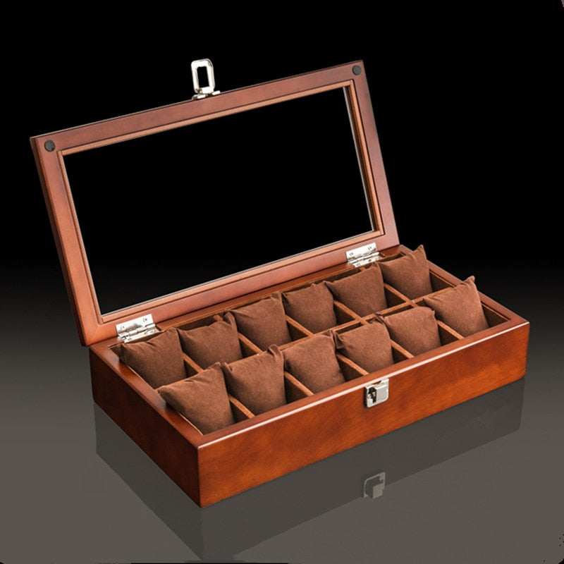 Wood Watch Box – 12 Watches, Brown | Winderly