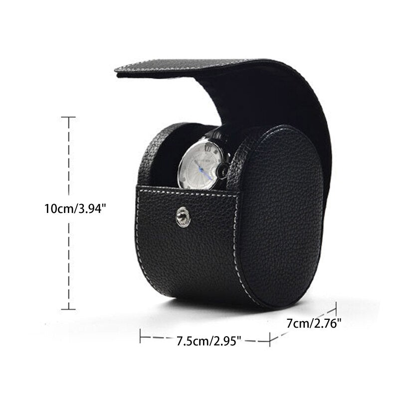 Brown Travel Case – 1 Watch, Black | Winderly