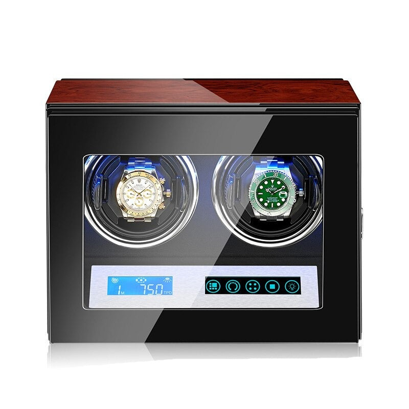 Lacquered Wood Dual Watch Winder – 2 Watches | Winderly