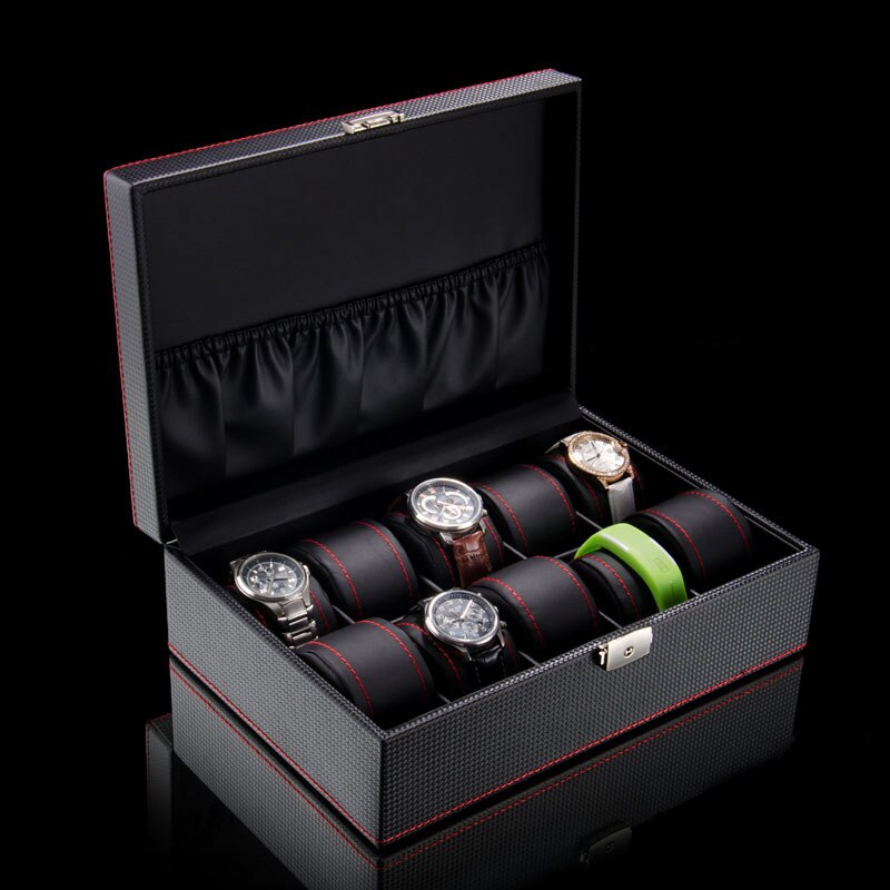 Carbon Fiber Watch Box – 10 Watches, Black | Winderly