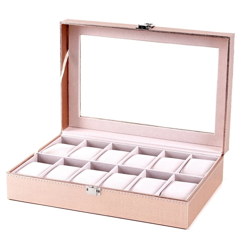 Wood Watch Box – 12 Watches, Pink | Winderly