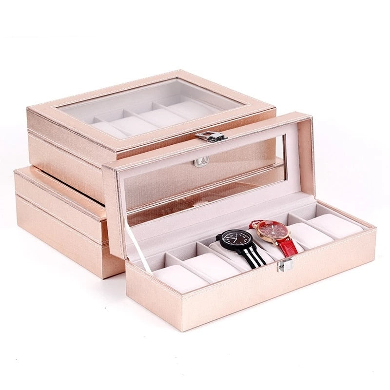 Wood Watch Box – 6 Watches, Pink | Winderly