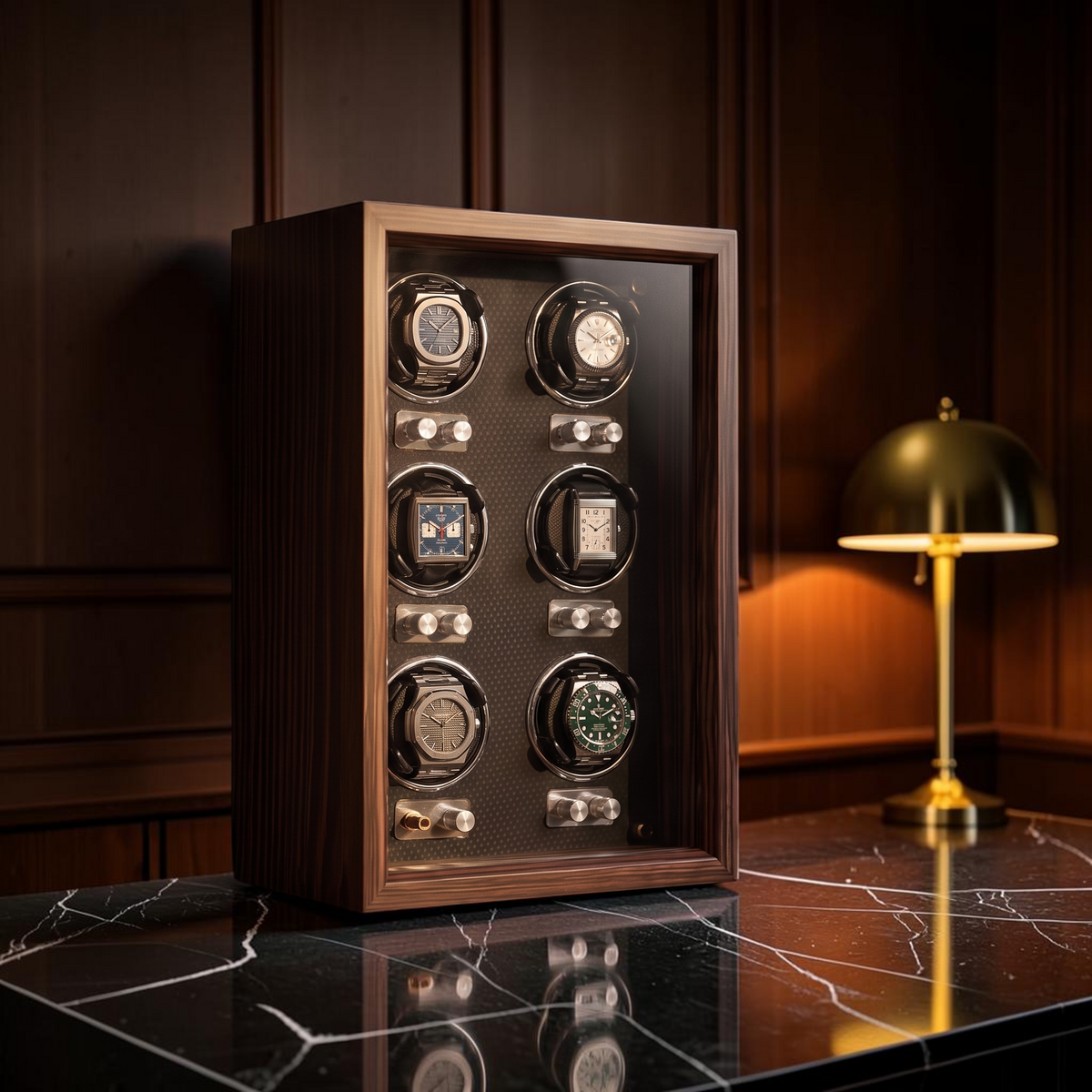 The Grosvenor 6 watch winder with quiet-running motor