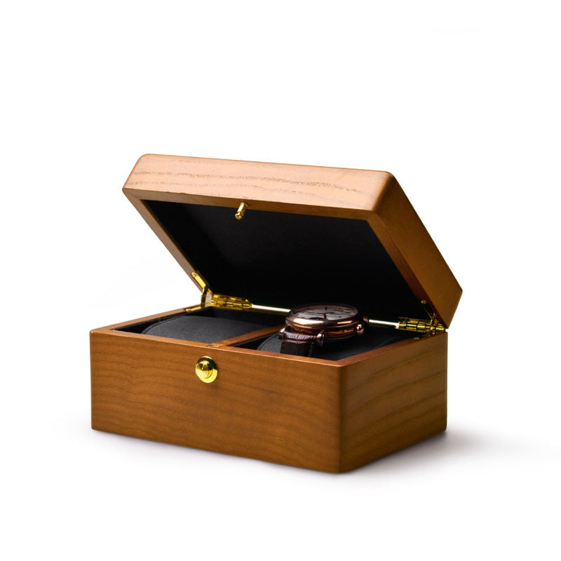 Solid Wood Watch Box – 2 Watches | Winderly