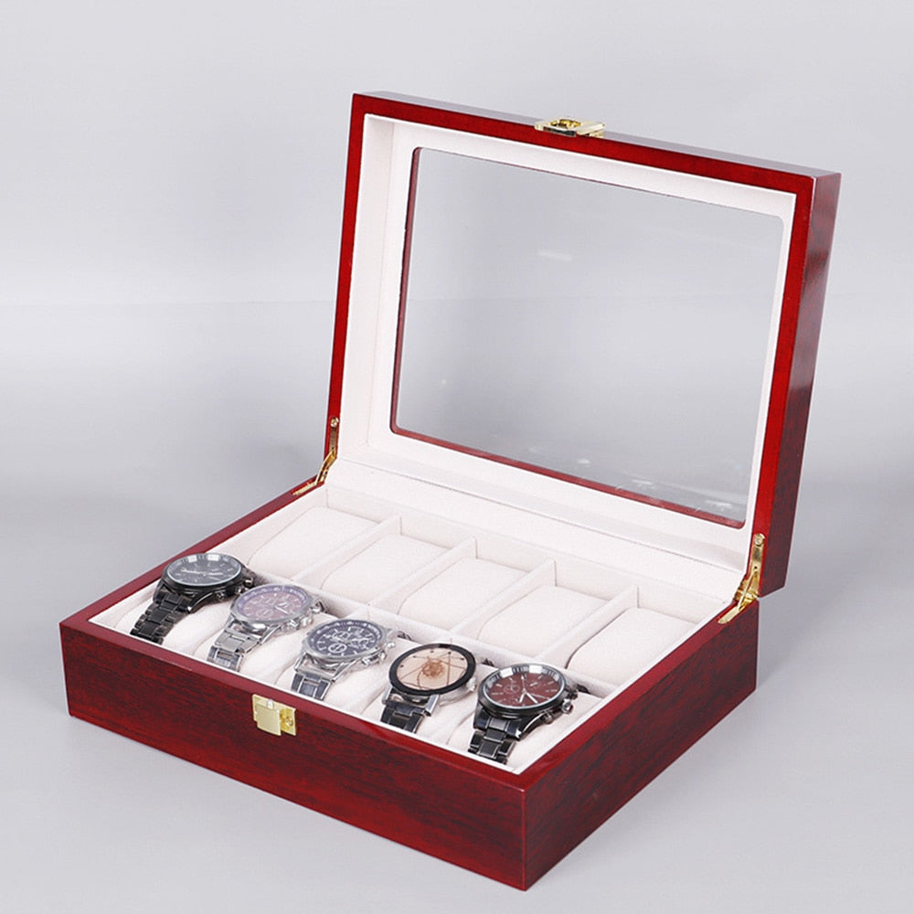 Wood Watch Box – 10 Watches, Red | Winderly