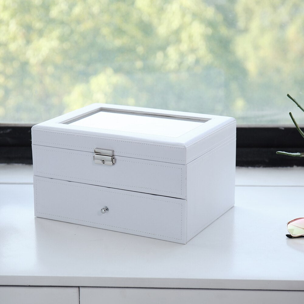 Vegan Leather Watch Box – 20 Watches, White | Winderly
