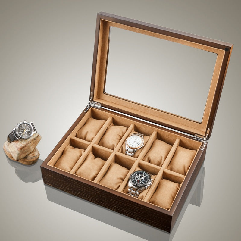 Wood Watch Box – 10 Watches, With Lock | Winderly