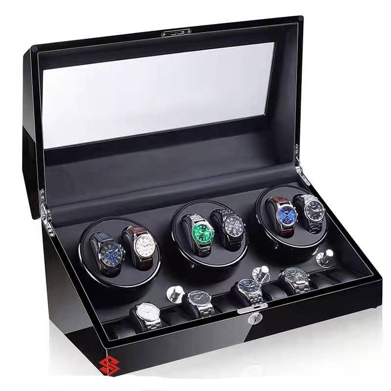 Wood Watch Winder Cabinet – 16 Watches, Black | Winderly