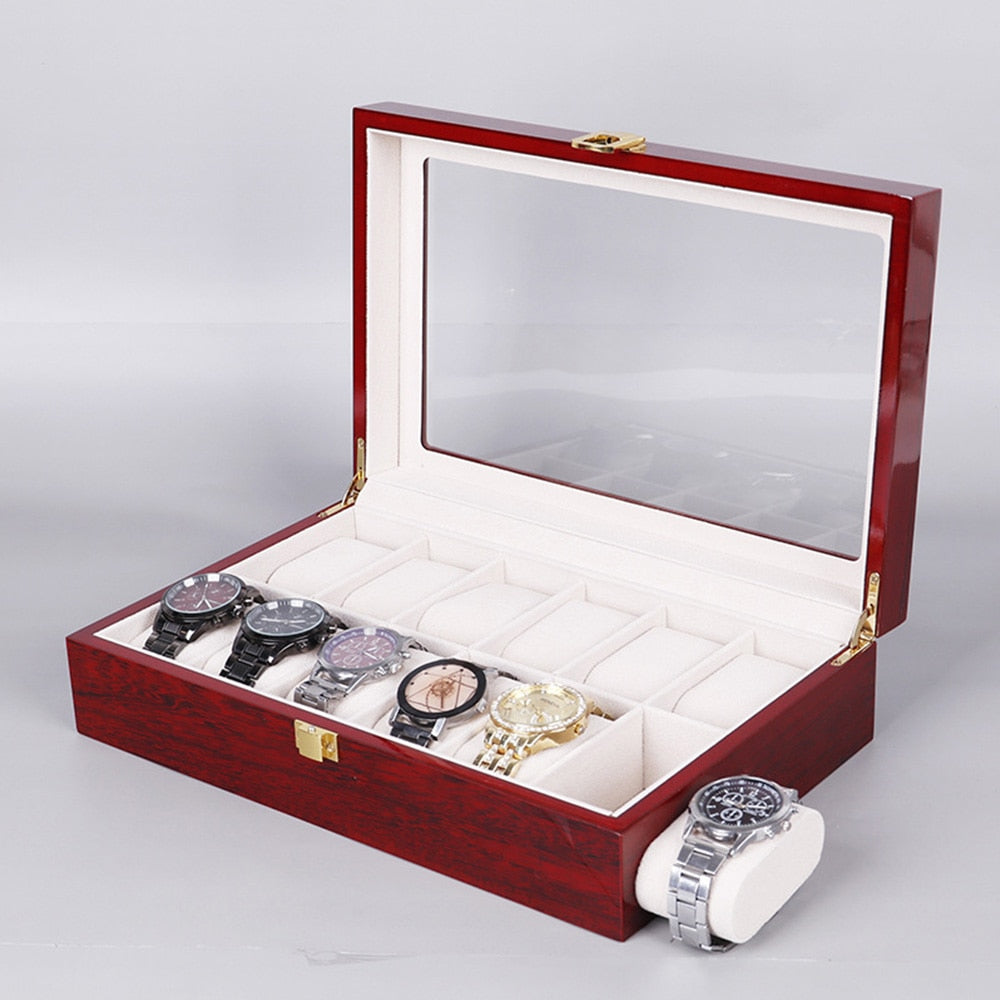 Wood Watch Box – 12 Watches, Red | Winderly