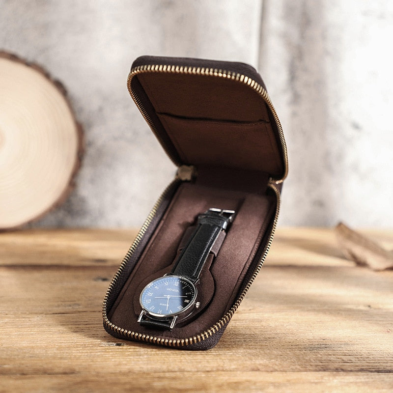 Leather Travel Case – 1 Watch | Winderly