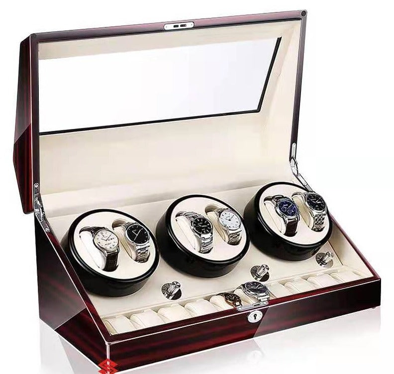 Wood Watch Winder Cabinet – 16 Watches, Red | Winderly