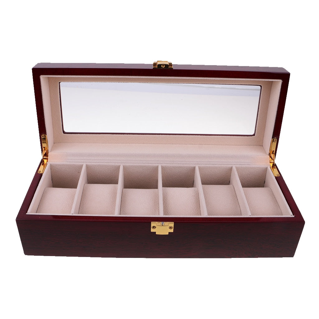Wood Watch Box – 6 Watches, Red | Winderly